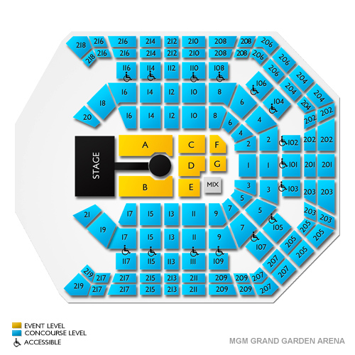 Mgm Grand Garden Arena Seating Chart Mgm Grand Garden Arena In