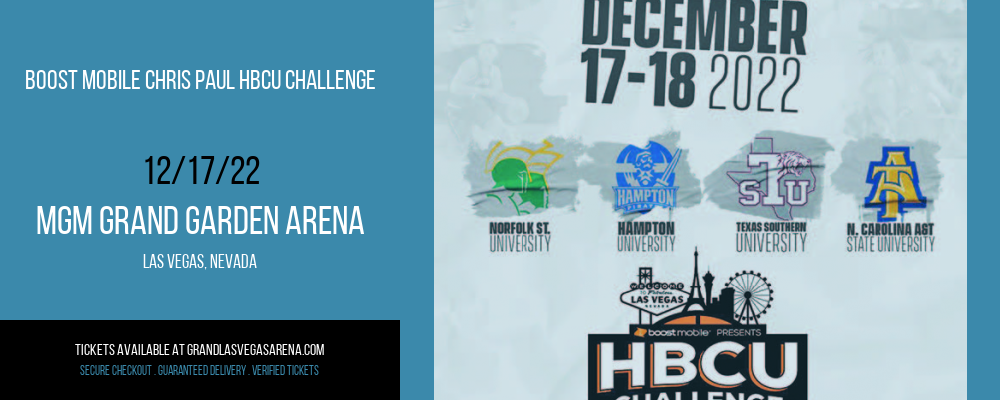 Boost Mobile Chris Paul HBCU Challenge at MGM Grand Garden Arena tickets Boost Mobile Chris Paul HBCU Challenge at MGM Grand Garden Arena